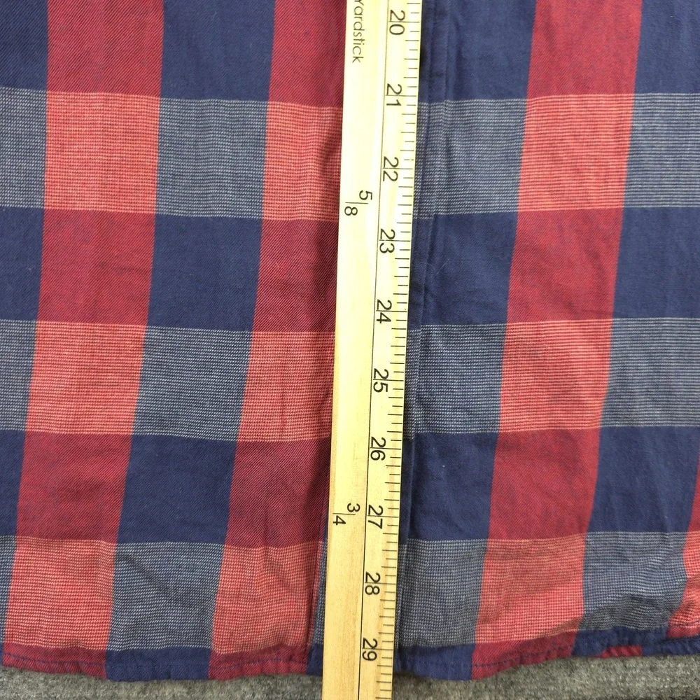J Crew Shirt Large Red Blue Check Long Sleeve Button Down‎ Cotton Pocket